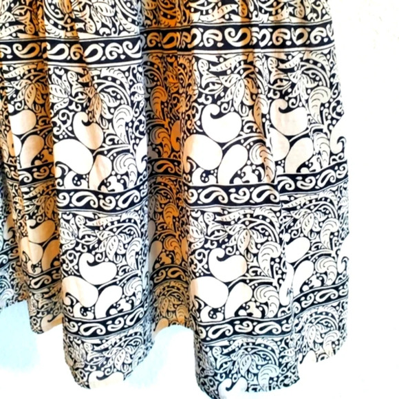ANNA SUI Paisley Print Long Maxi Skirt Cotton, Lined with Pockets - Picture 3 of 7